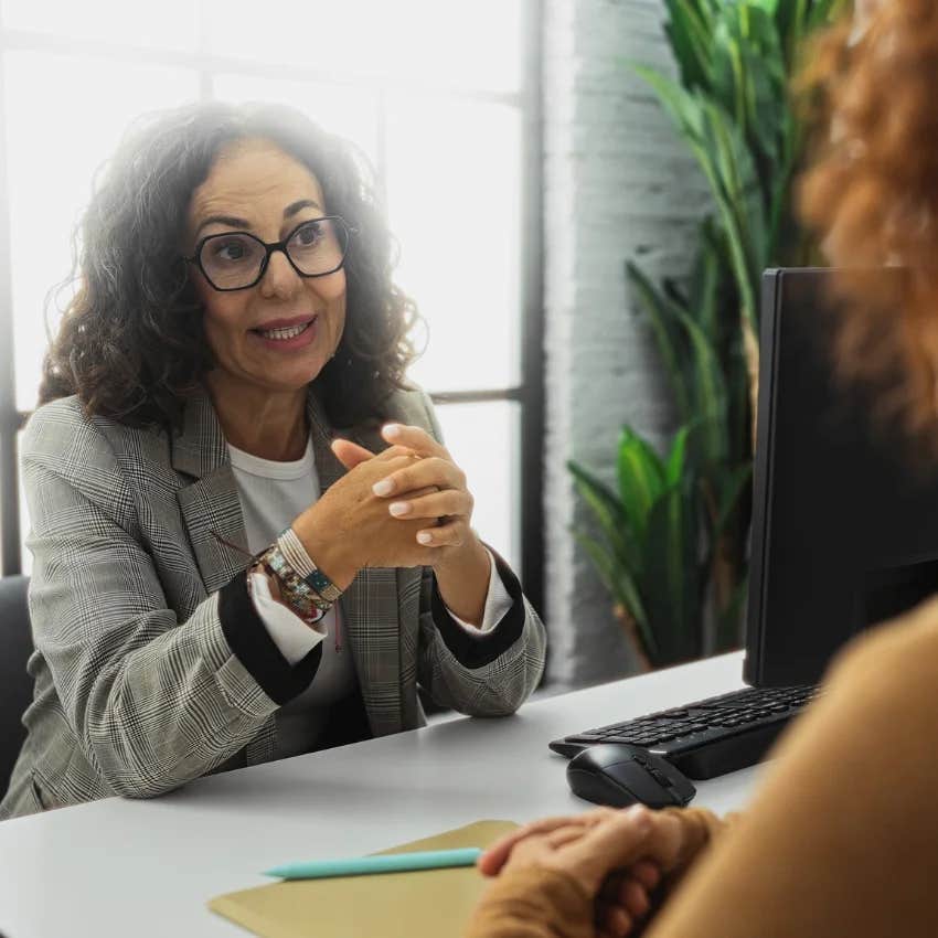 ruthless and kind woman telling co-worker i understand but it's not okay