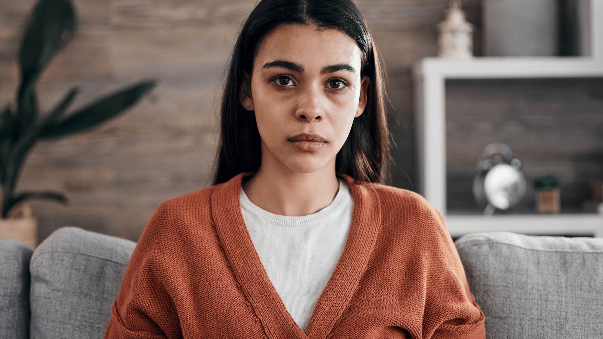 sad lonely woman at home not expecting much of anyone