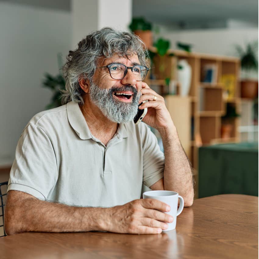 introverted man reconnecting over the phone instead of face to face