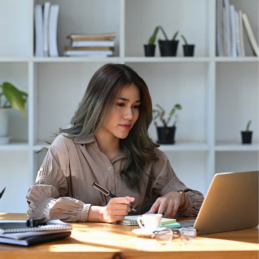 woman who is focused on her career