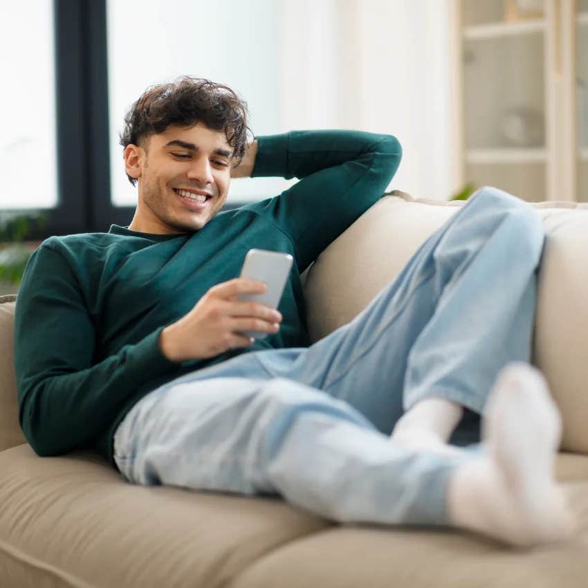 Gen Z man doing online research