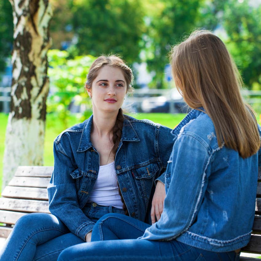 intuitive woman looking at friend skeptically because she knows what she really wants