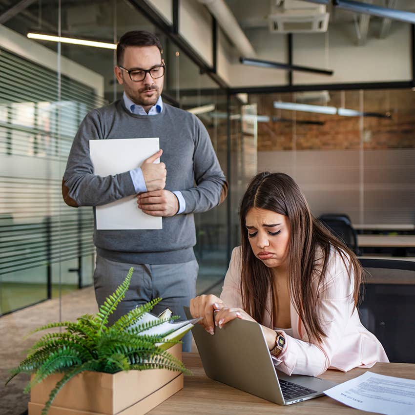 condescending co-worker telling woman you'll understand when you have more experience