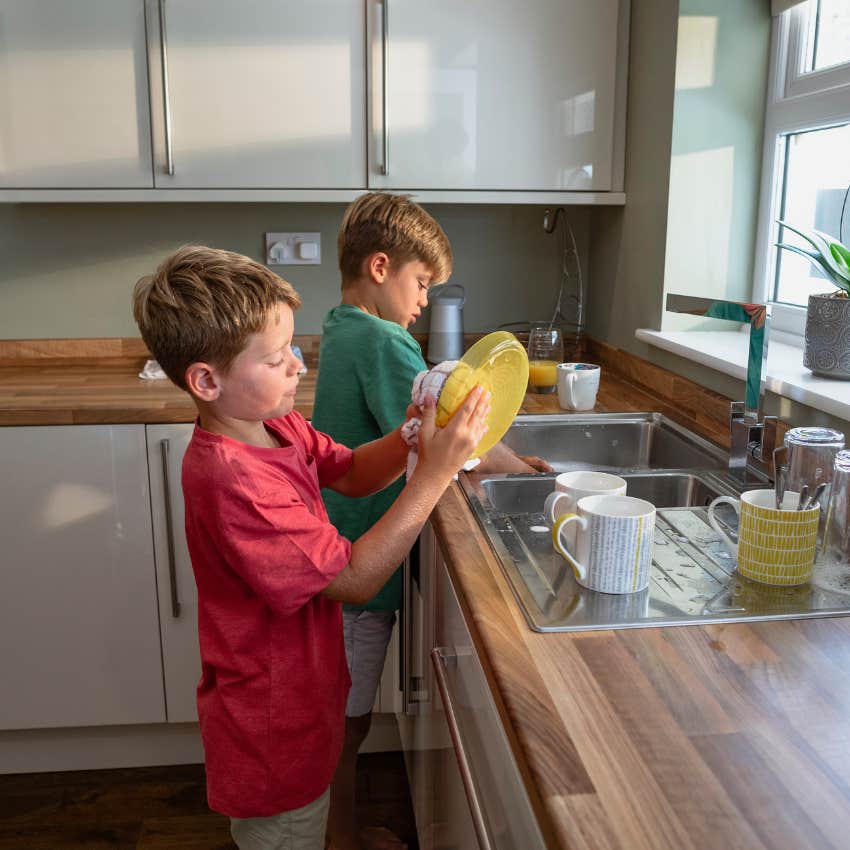 kids doing their chores
