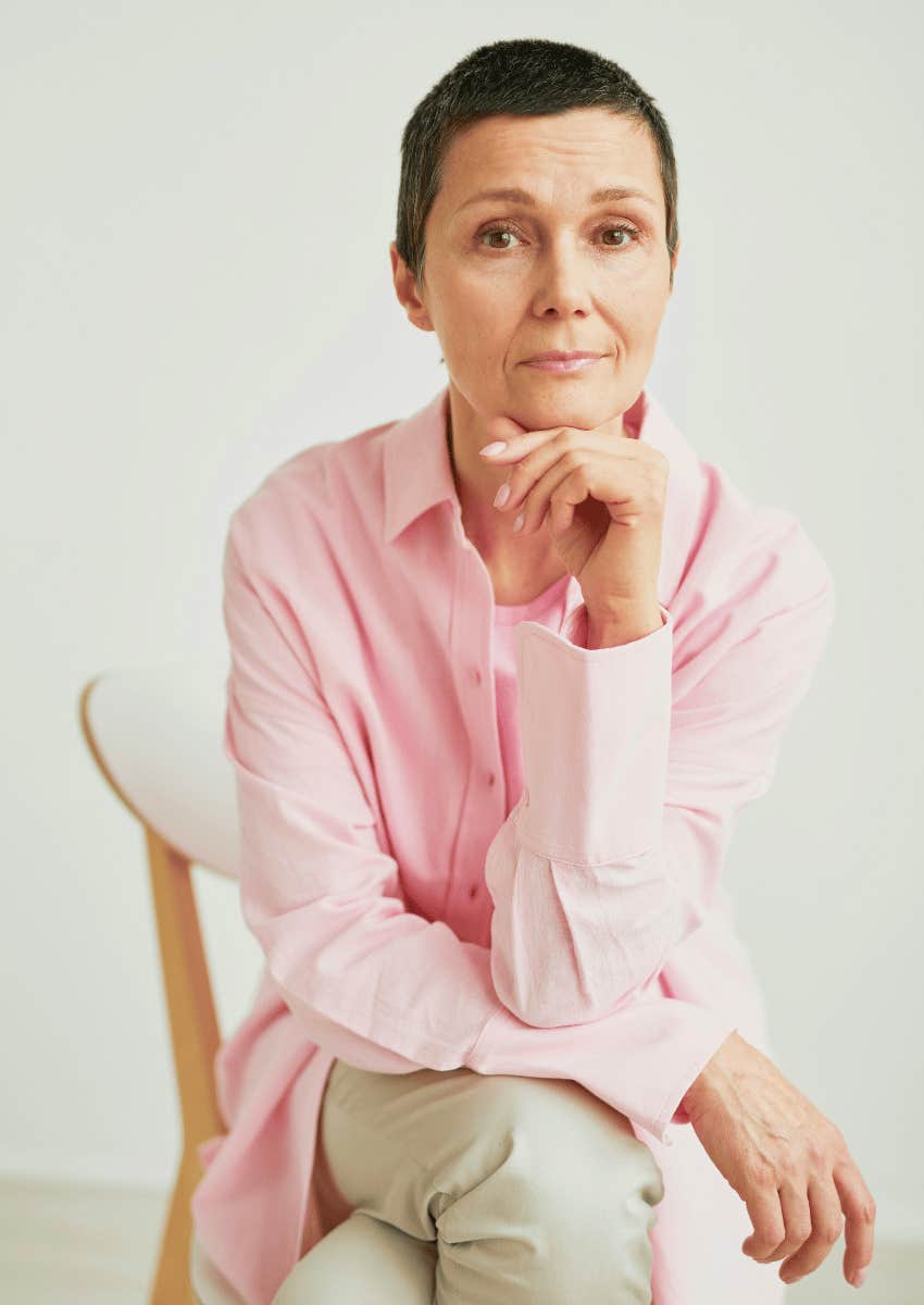 serious middle age woman