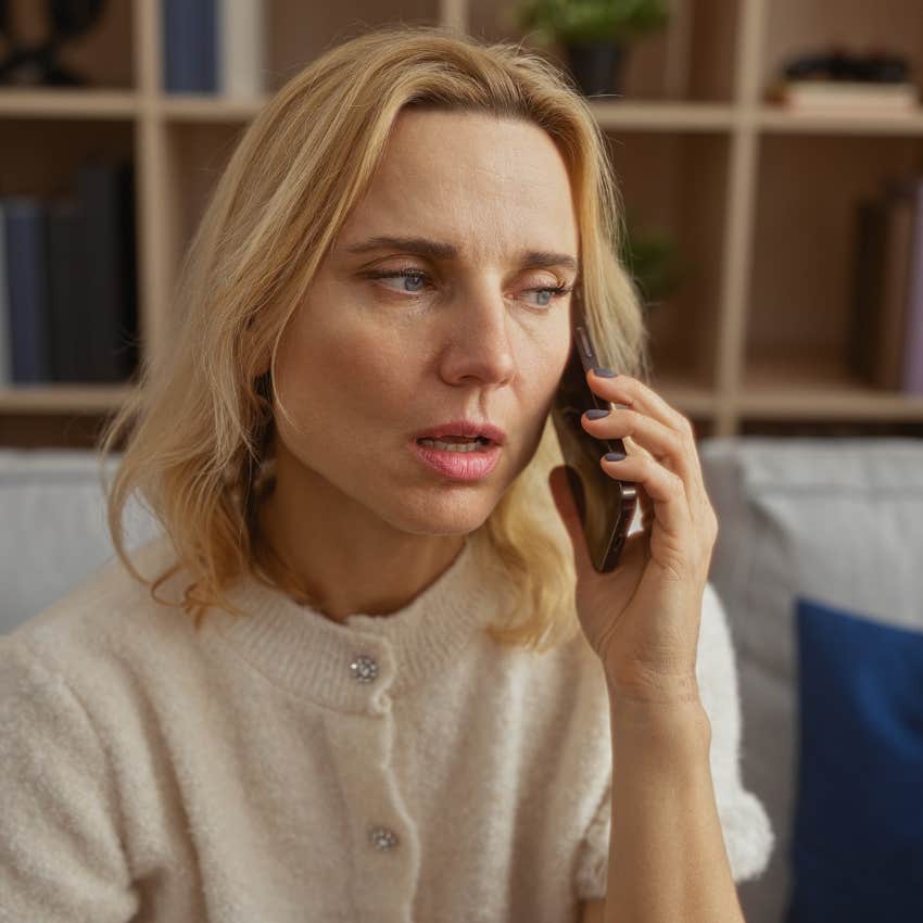woman with family money calling for help getting bailed out of a financial problem