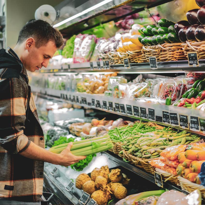 smart person grocery shopping