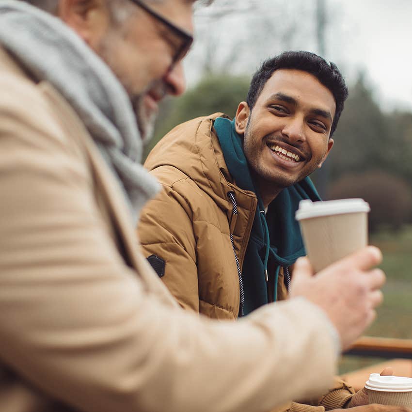 caring man actively listening to his friend