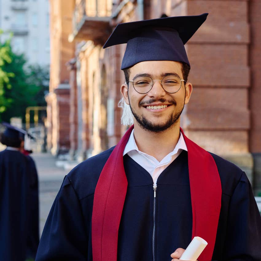 Gen Z man graduating from college