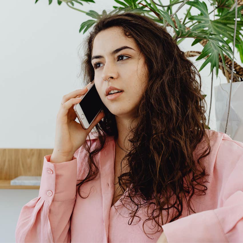 Gen Z woman talking on her phone