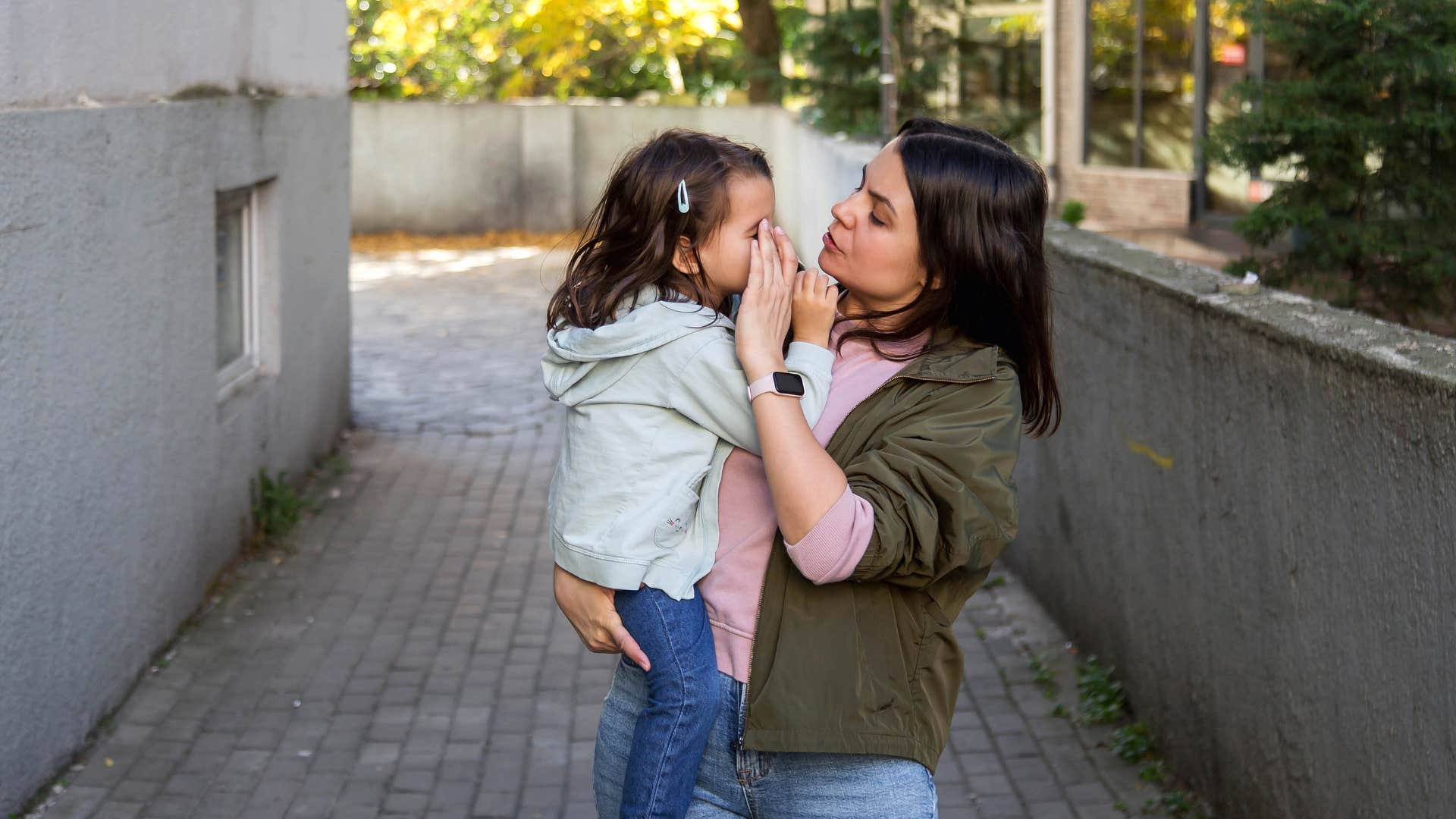 high-quality mom consoling daughter but not fixing her problems