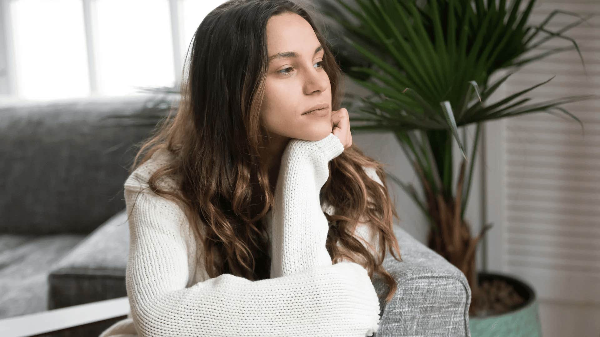 mentally strong woman thinking about her hardship and seeing it as an opportunity to grow