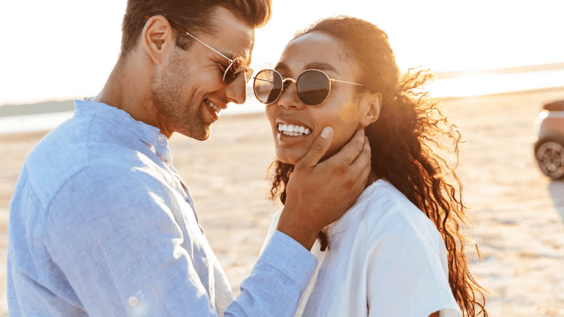 mentally strong woman enjoying the present with boyfriend and sees past as an illusion