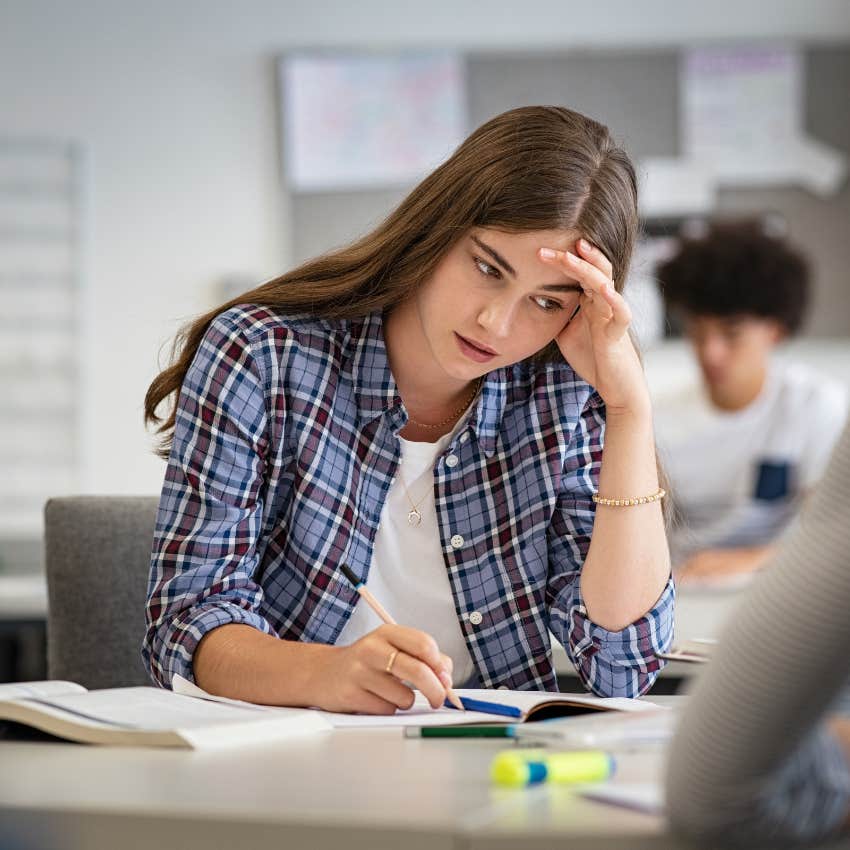 self-aware student thinking about if other people like her