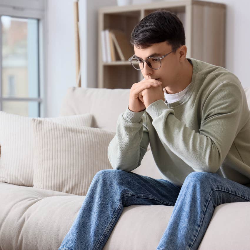 self-aware man thinking about if he's overreacting