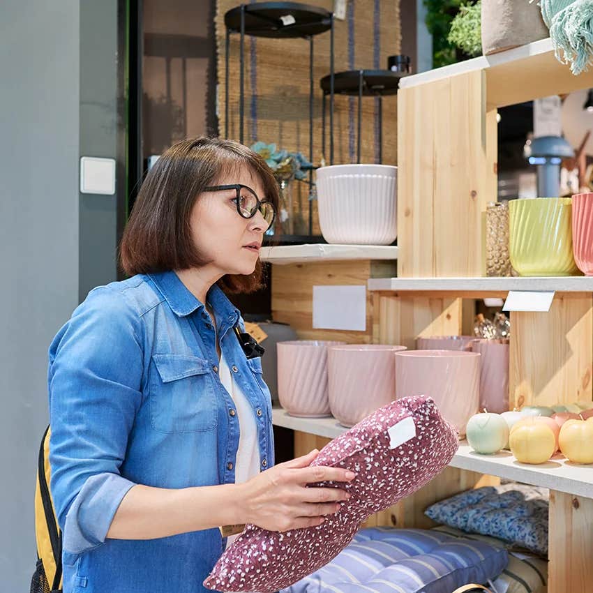 woman about to spend money on home decor she will never use