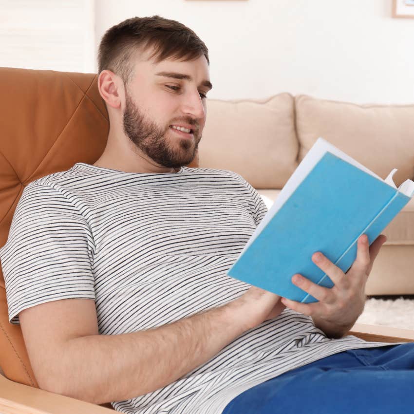 man who loves peace and quiet reading a book
