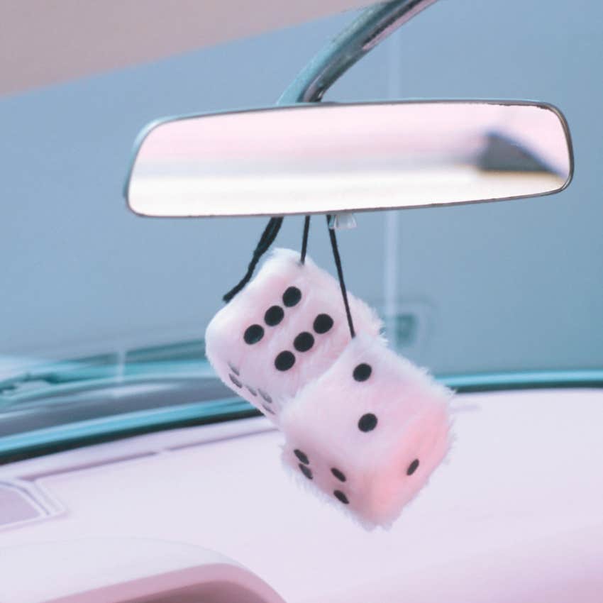 people who grew up in the 70s and 80s still keep fuzzy dice in the car