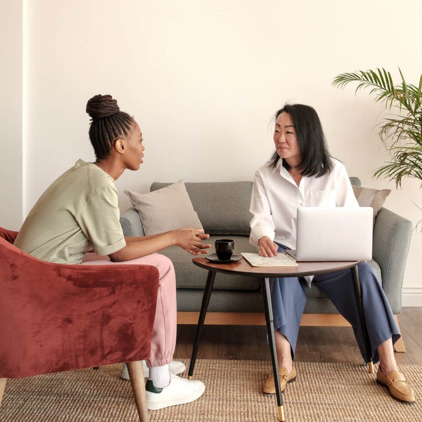 gen z woman discussing her mental health publicly in therapy