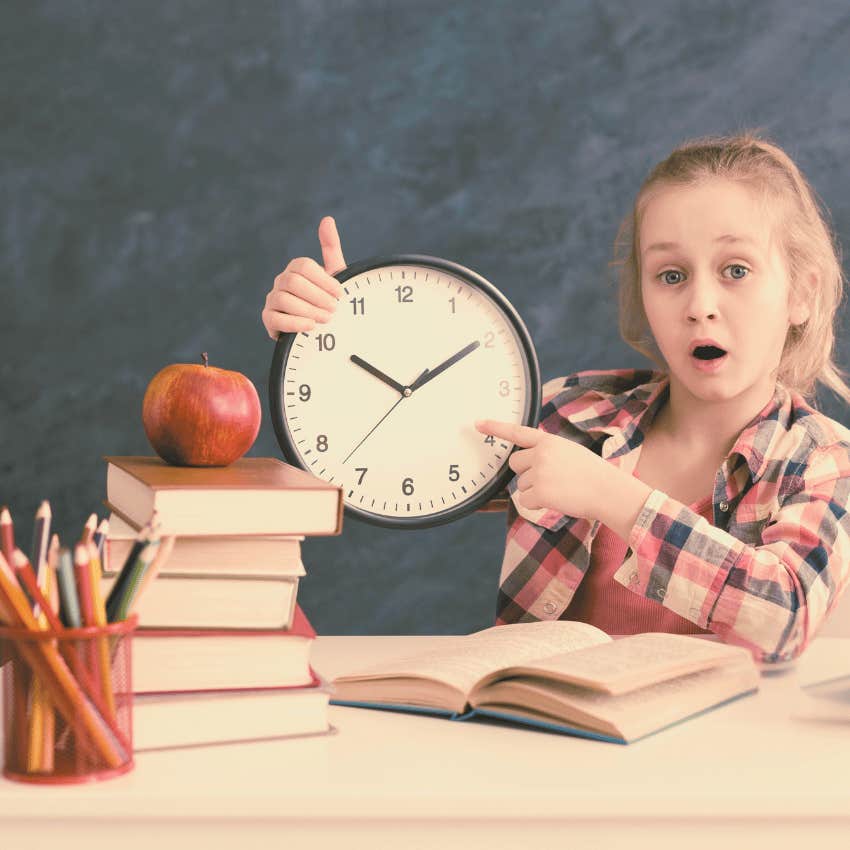 vintage young student practicing time management