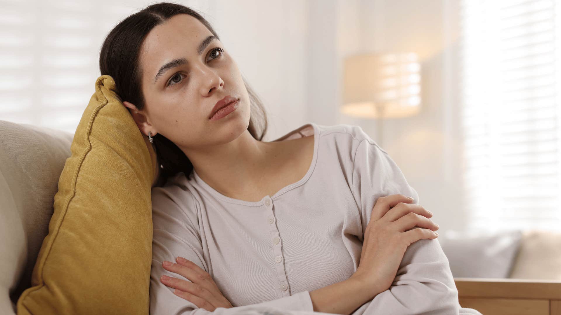 exhausted woman telling herself i'm just tired