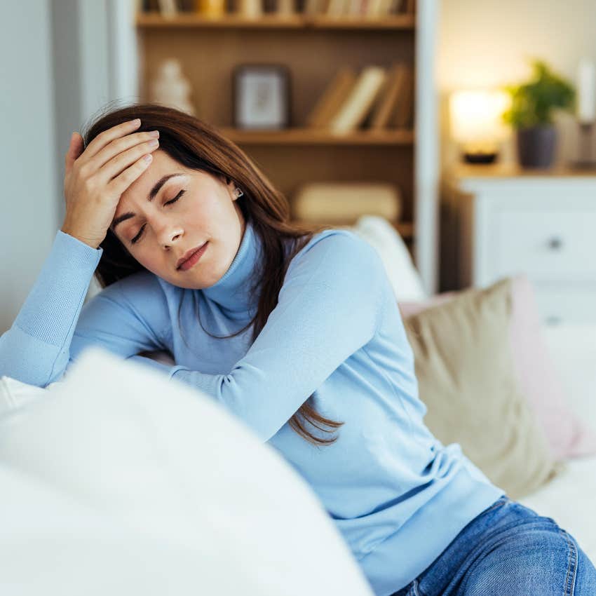 tired woman saying I just need five minutes to herself