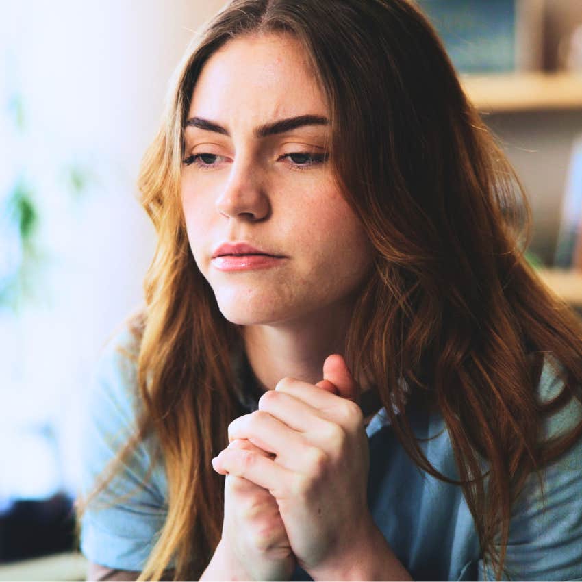 pensive woman with ADHD thinking outside the box