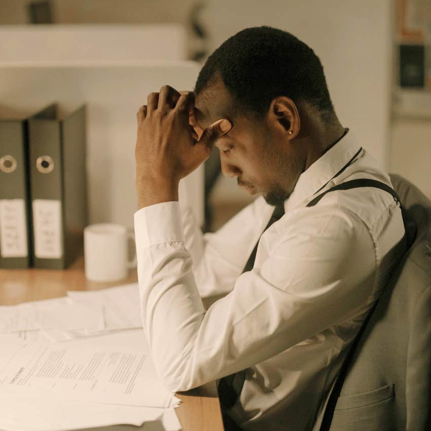 worried emotional man