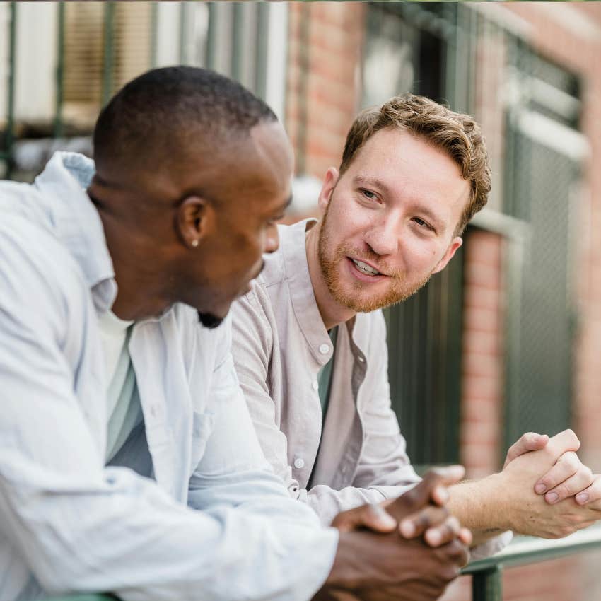 two friends in conversation