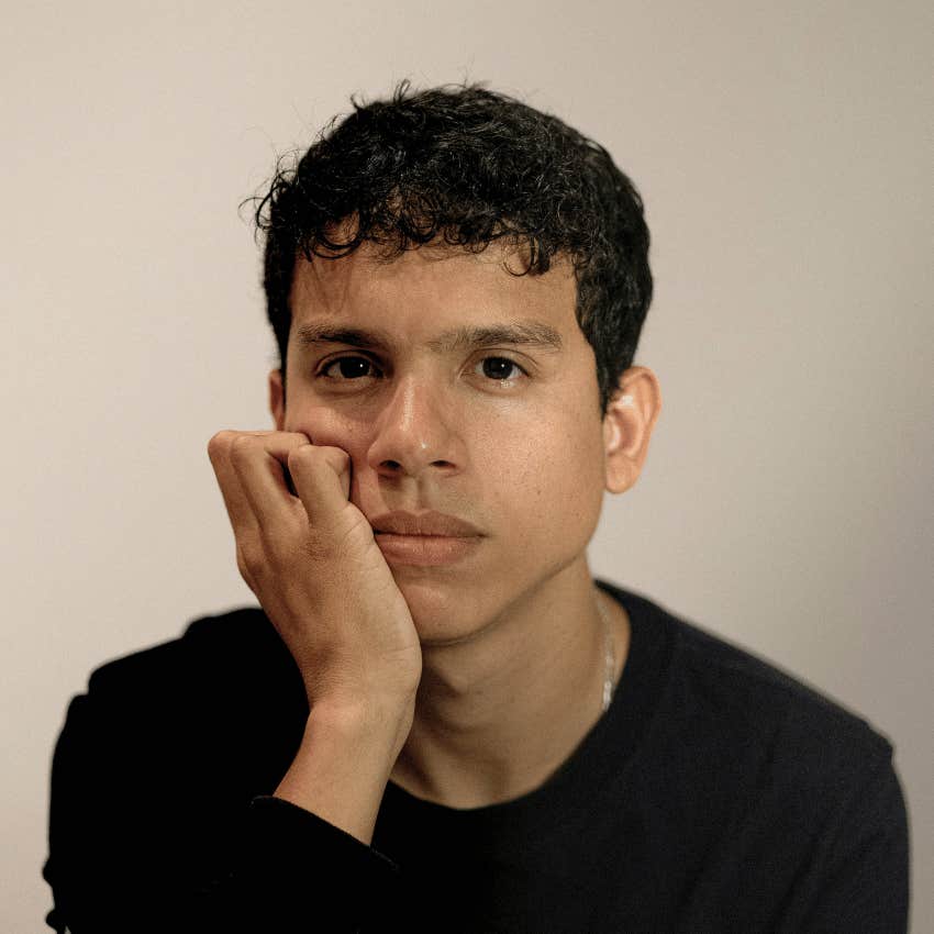 young man with a nervous expression