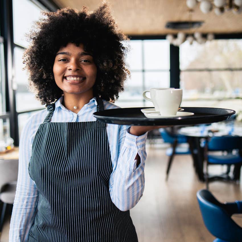 gen z working as a waitress