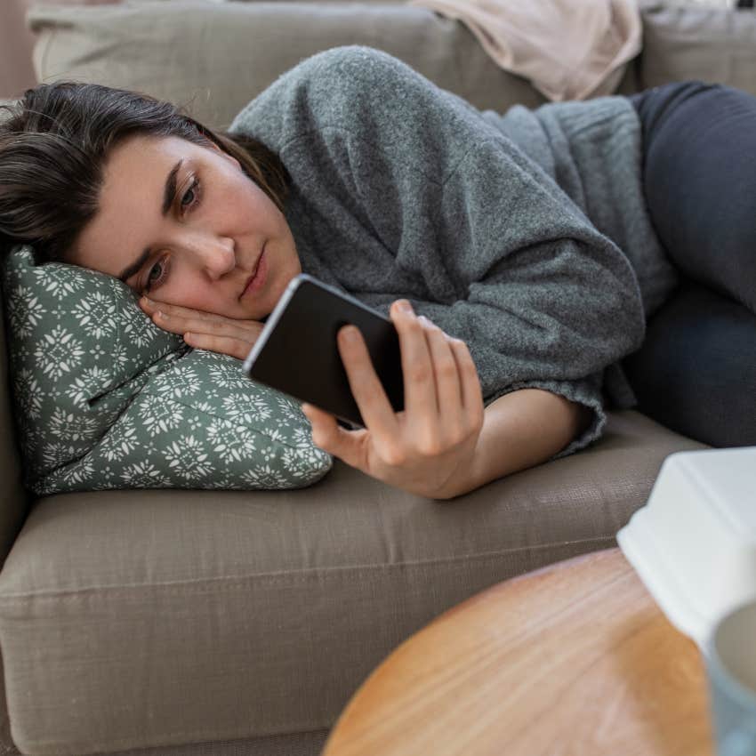 woman who stopped enjoying life long ago scrolling more than they'd like to