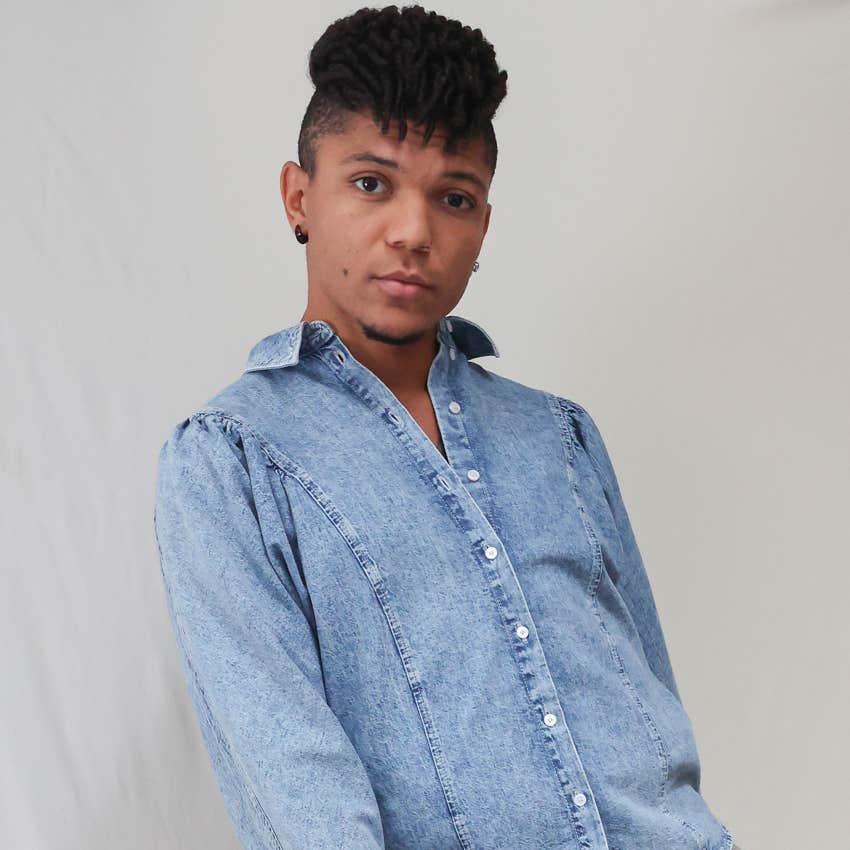 Man giving the 'Gen Z stare' at the camera