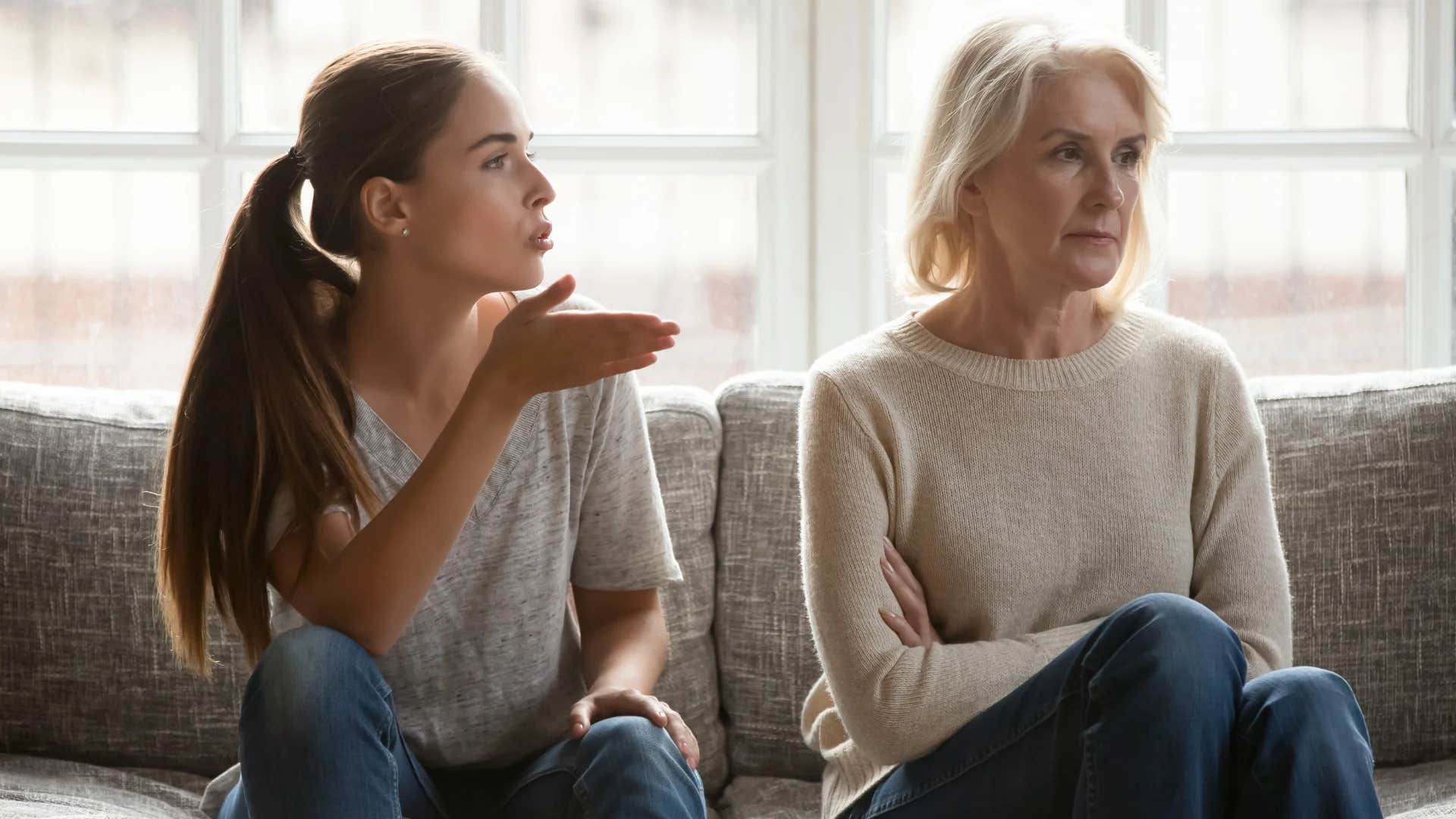 gen Z woman arguing with her mom