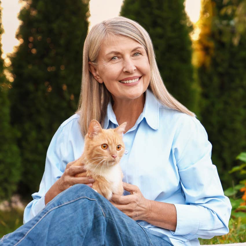 boomer woman with her pet