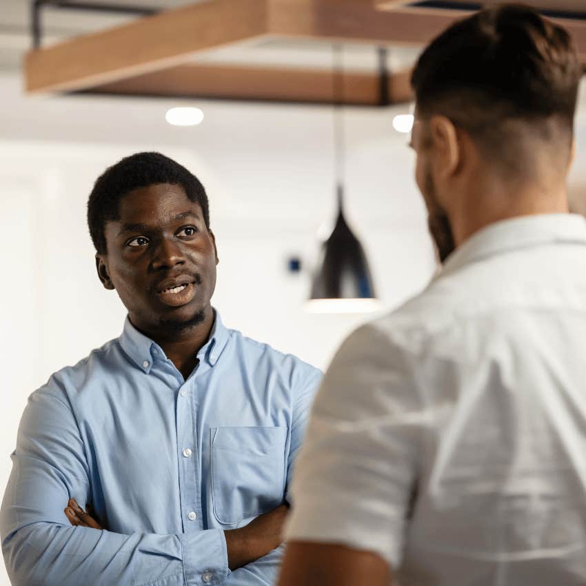 brilliant man politely telling man that he's wrong
