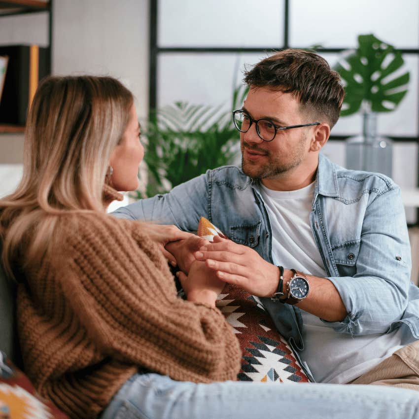 couple who almost never fight talking calmly
