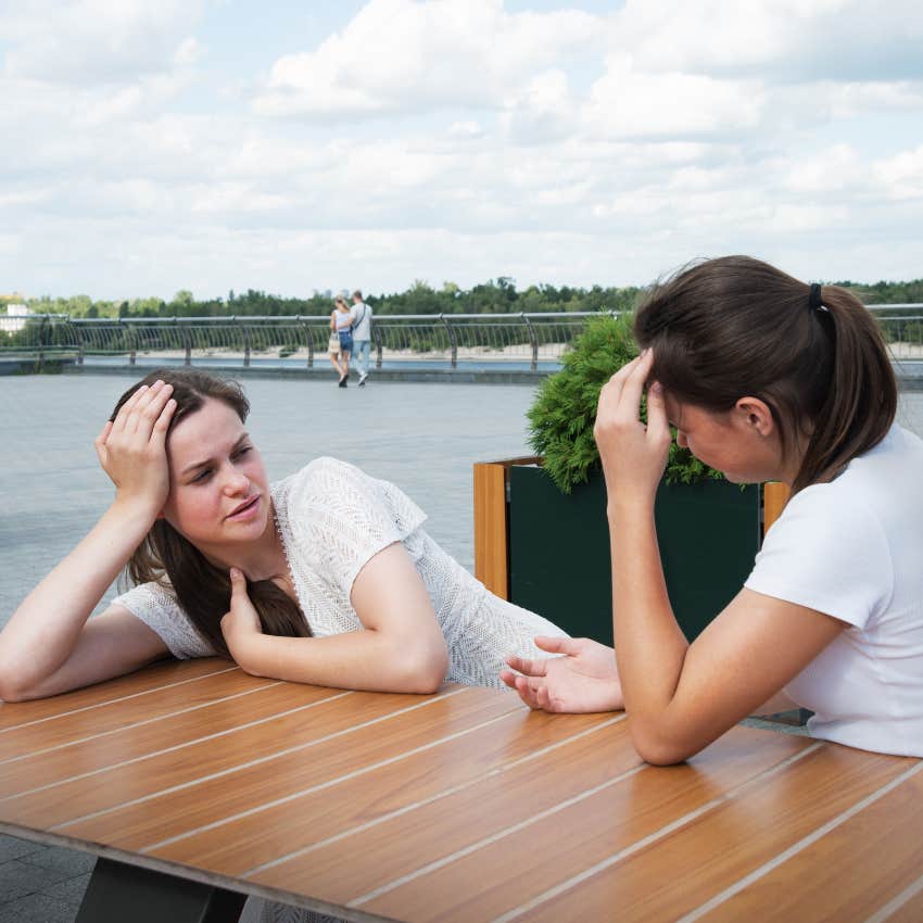 mentally and emotionally competent woman feels lonely while talking to her friend