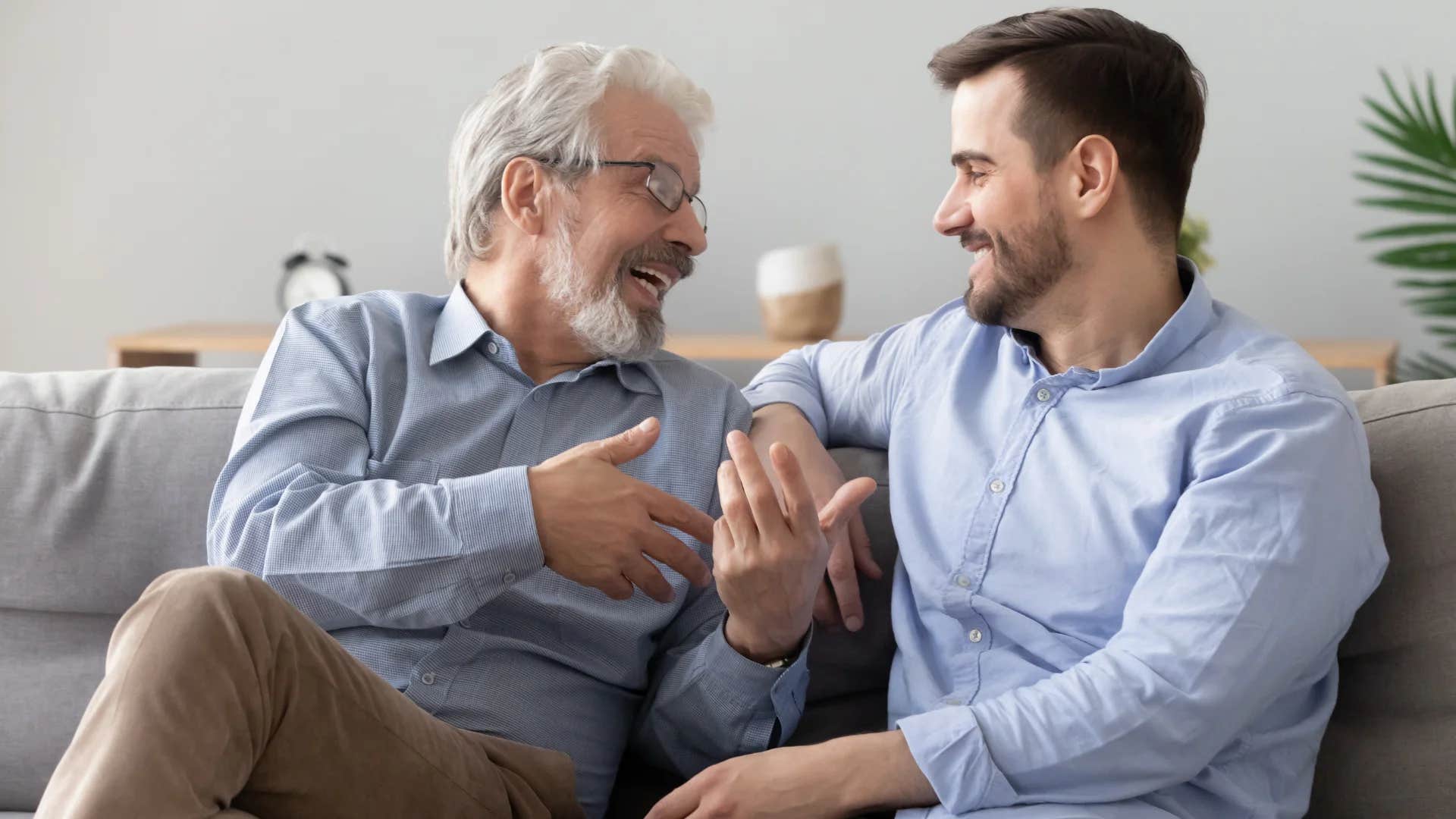 older father respecting son's boundaries in conversation