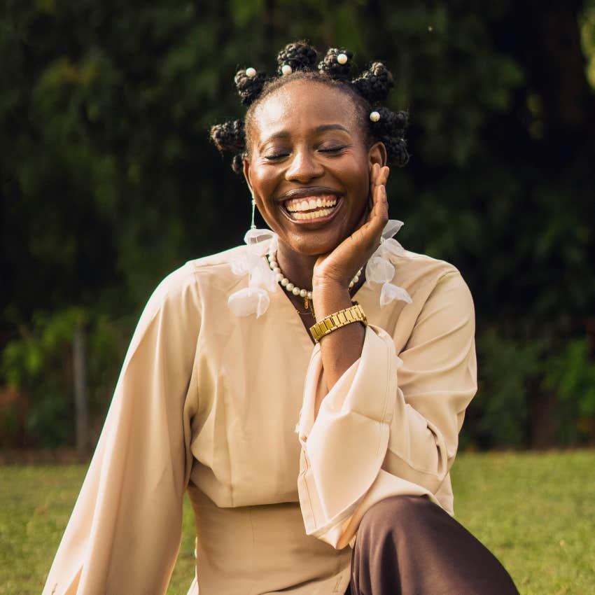 laughing woman understands emotional intelligence