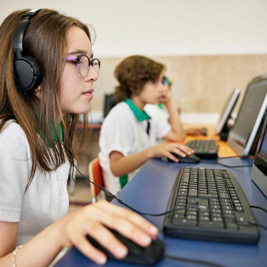 kids learning their technology skills in the computer lab