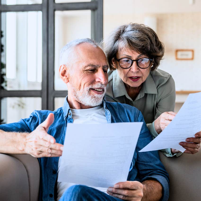 boomers who value sacrifice avoiding debt looking at bills