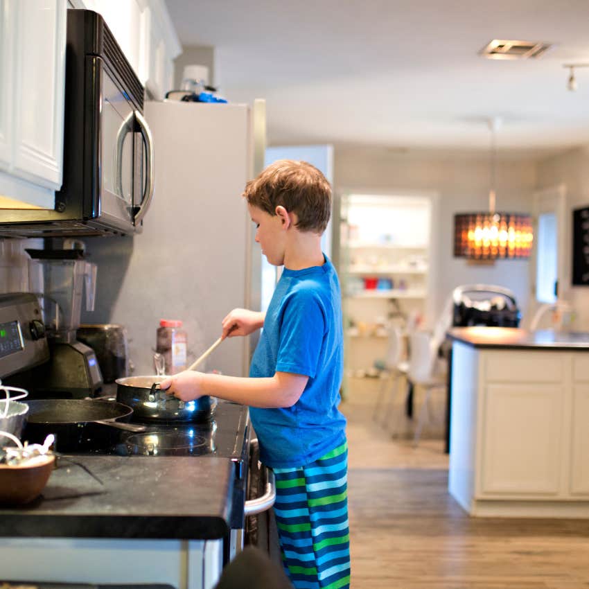 responsible gen x kid taking care of himself