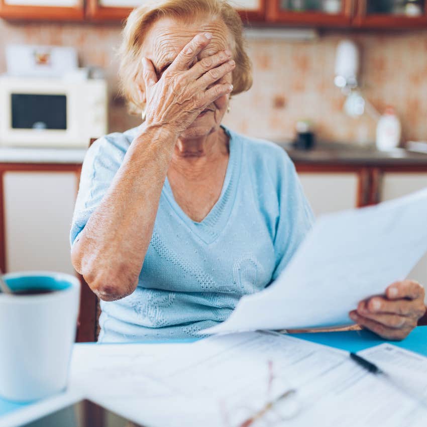 boomer woman dealing with tough financial times