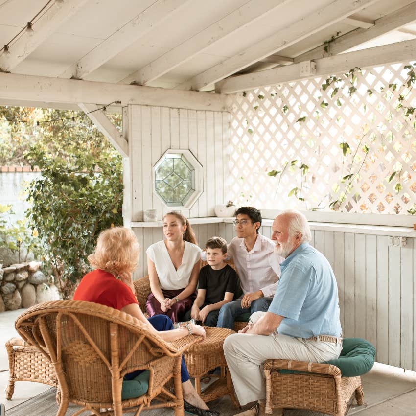 four generations of family discussing the importance of keeping promises