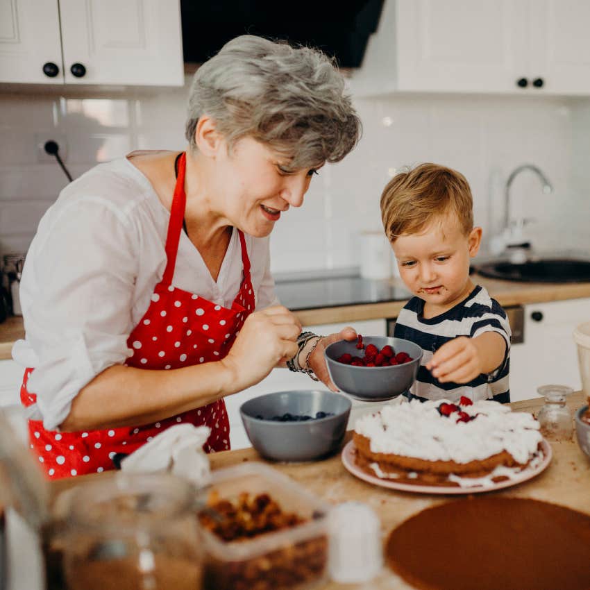 good boomer grandmother with her grandson