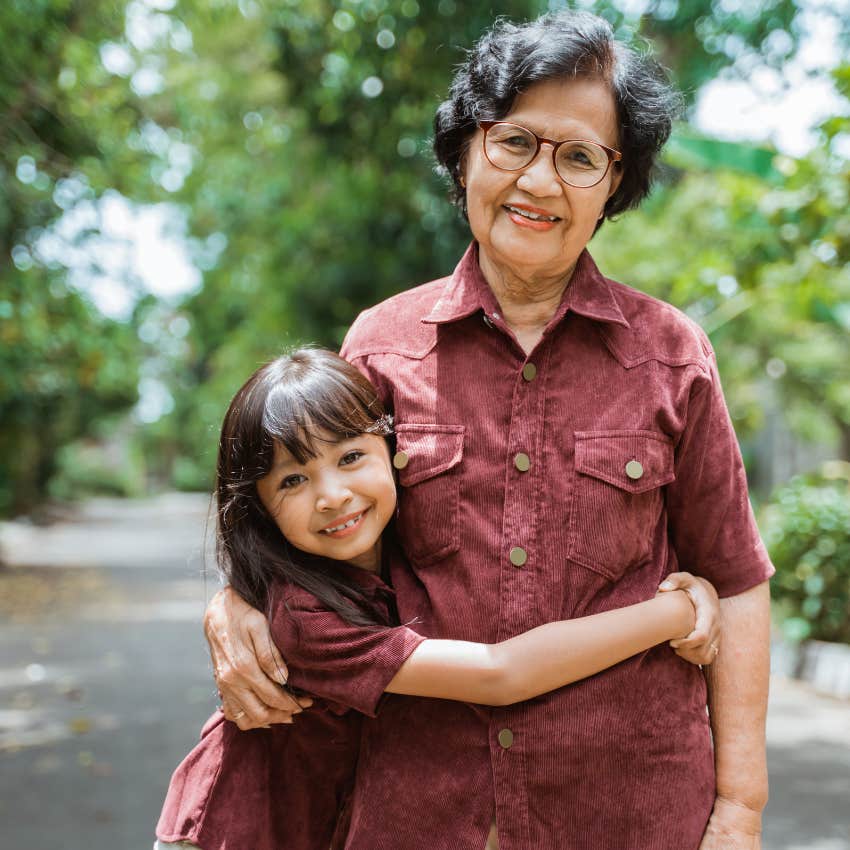 good gen x grandmother with her granddaughter