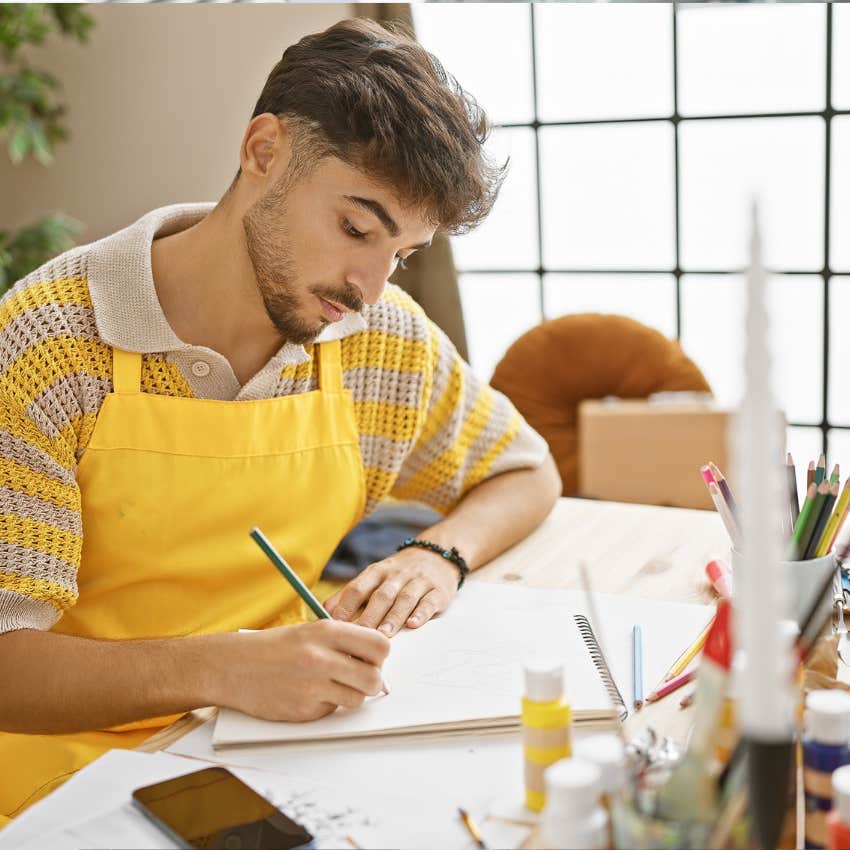 creative man carving out alone time