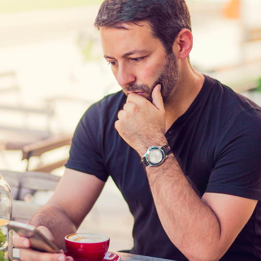man scrolling through social media for hours