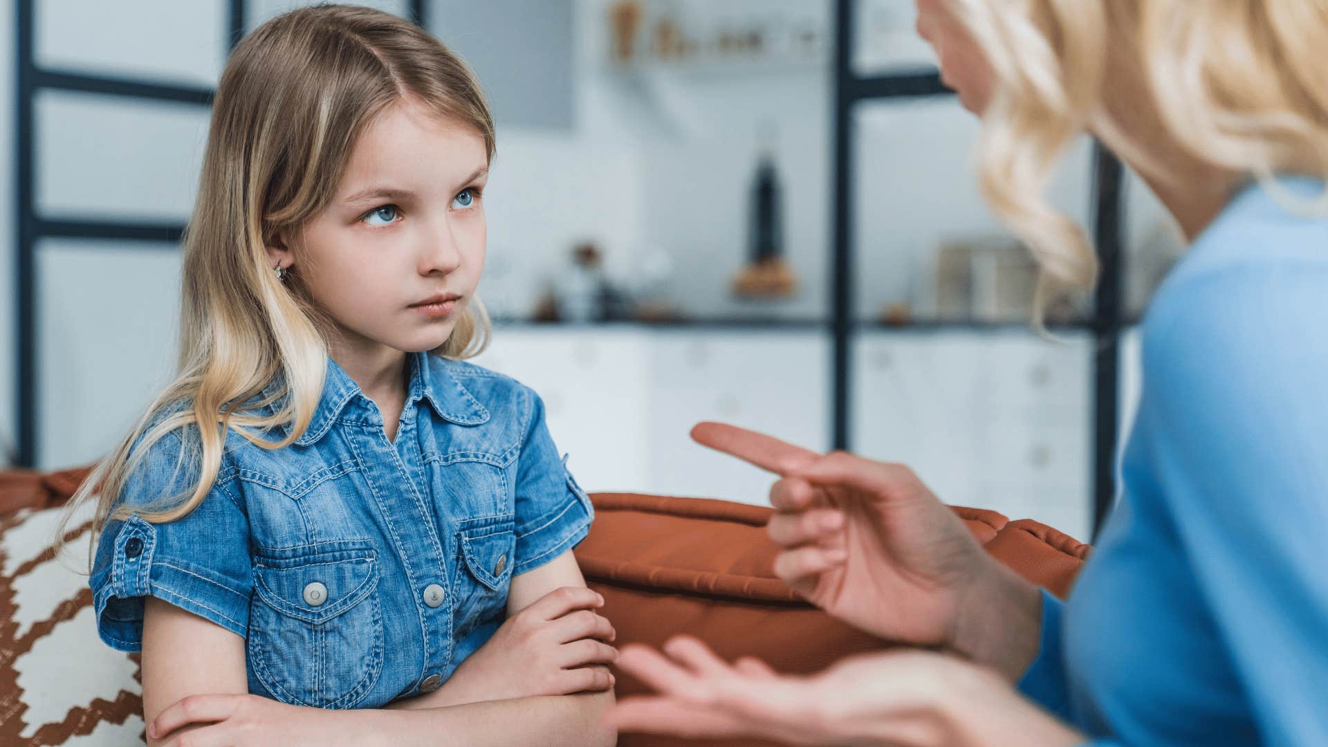bratty little girl demanding from her mom i want it now